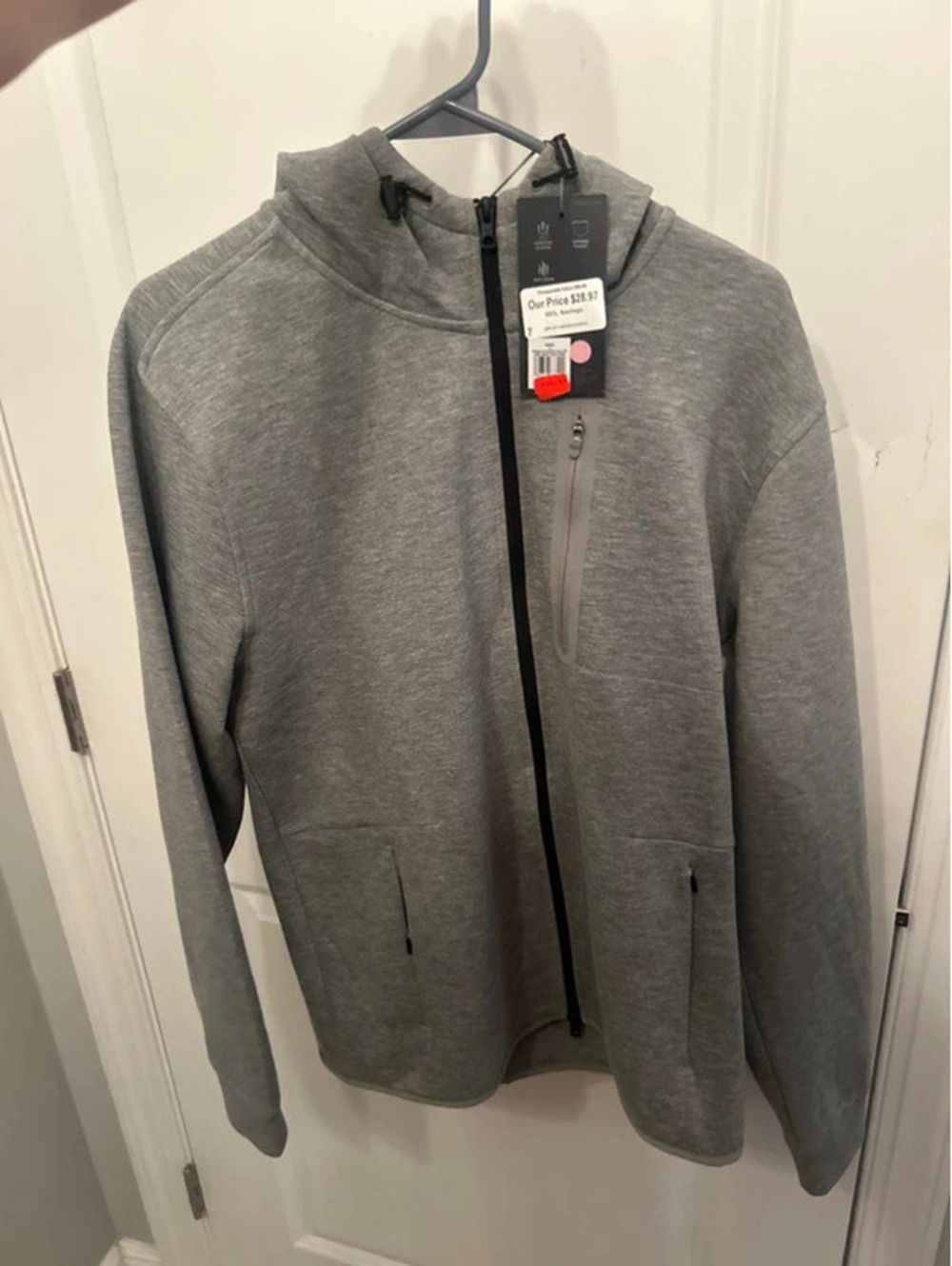 Gray zip up jacket